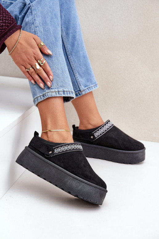 sniega apavi Ar greznu Haftem melnas krāsas Selithria