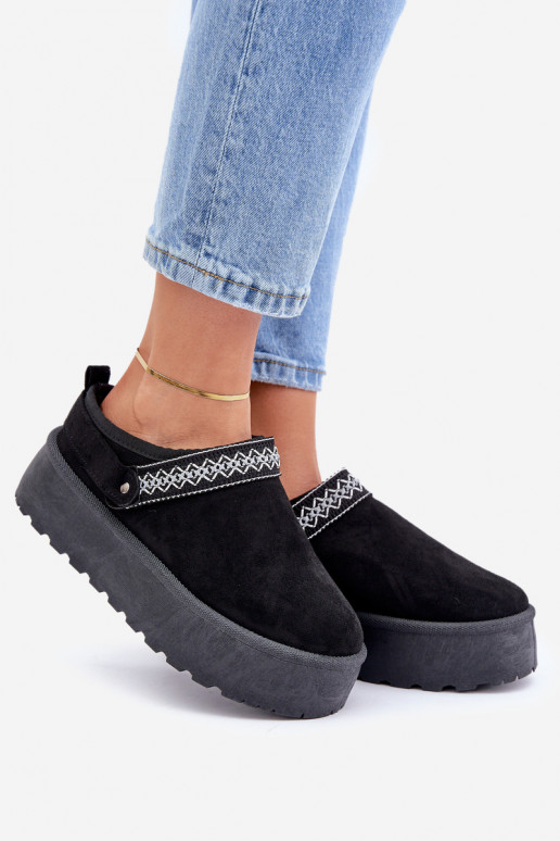 sniega apavi Ar greznu Haftem melnas krāsas Selithria