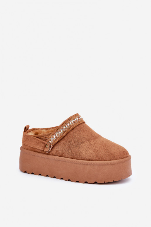 sniega apavi Ar greznu Haftem brūnas krāsas Selithria