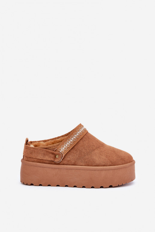 sniega apavi Ar greznu Haftem brūnas krāsas Selithria