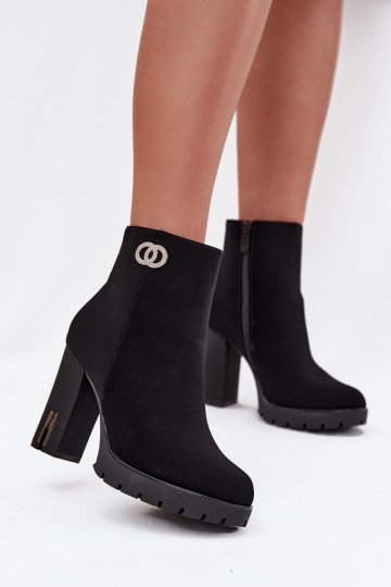 siltināti Sieviešu puszābaki Ar greznu Detalem melnas krāsas Vessara 2