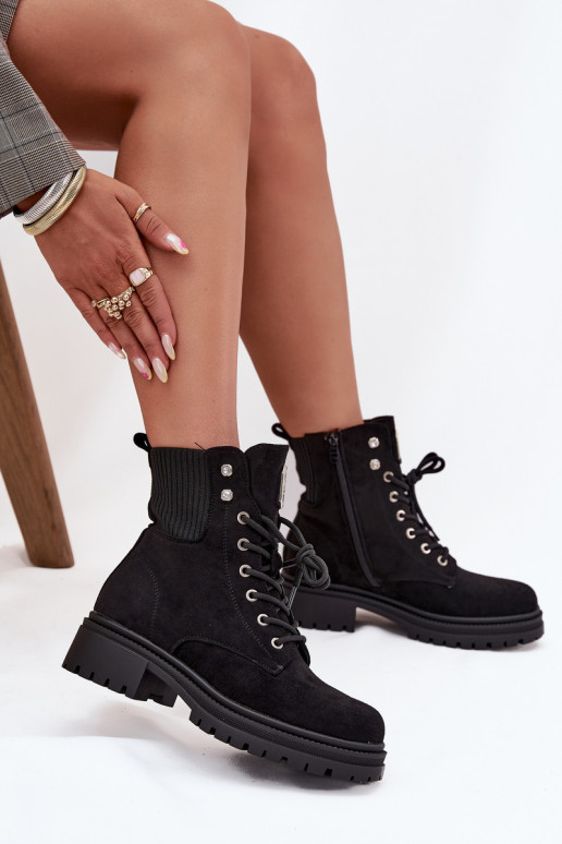 zābaki Sieviešu siltināti Ar rotājumiem melnas krāsas Olivira