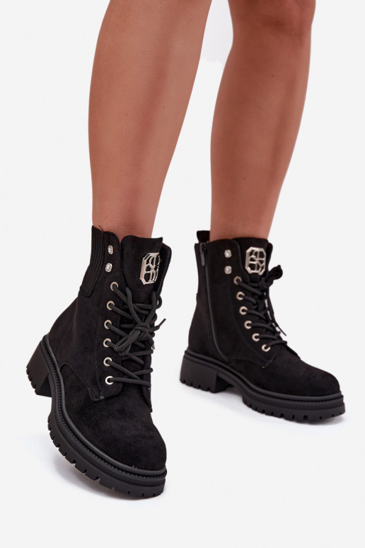 zābaki Sieviešu siltināti Ar rotājumiem melnas krāsas Olivira