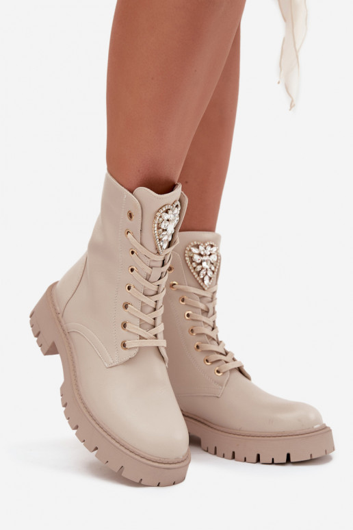 zābaki Sieviešu ar mirdzošiem spīdumiem Ieslēgts Języku Ziloņkaula krāsas Rosira