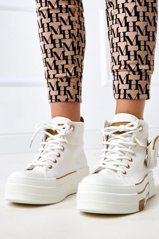 Baltie augstie sporta apavi uz...