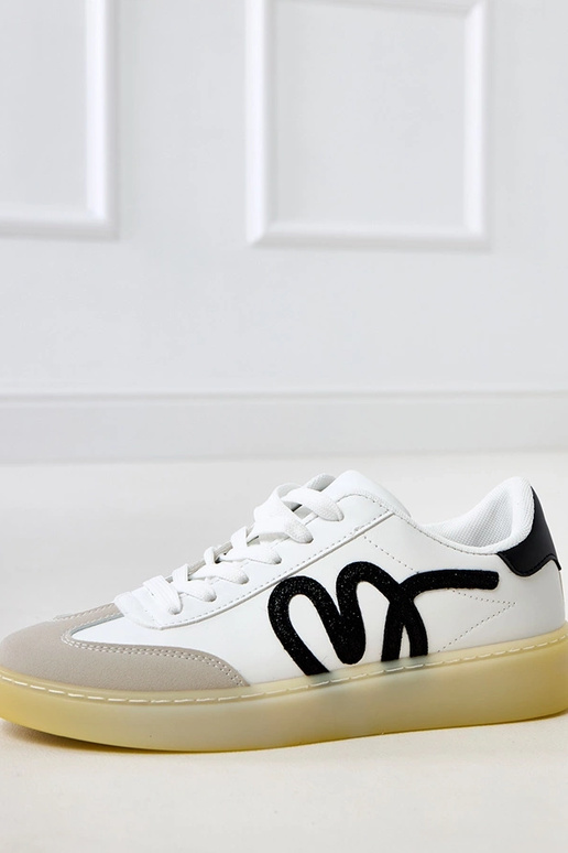 Białe sneakersy na platformie z... Białe sneakersy na platformie z...