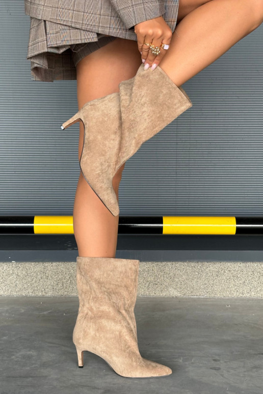 Paslīdēt uz Sieviešu puszābaki ar papēdi smilšu krāsas Solvienne