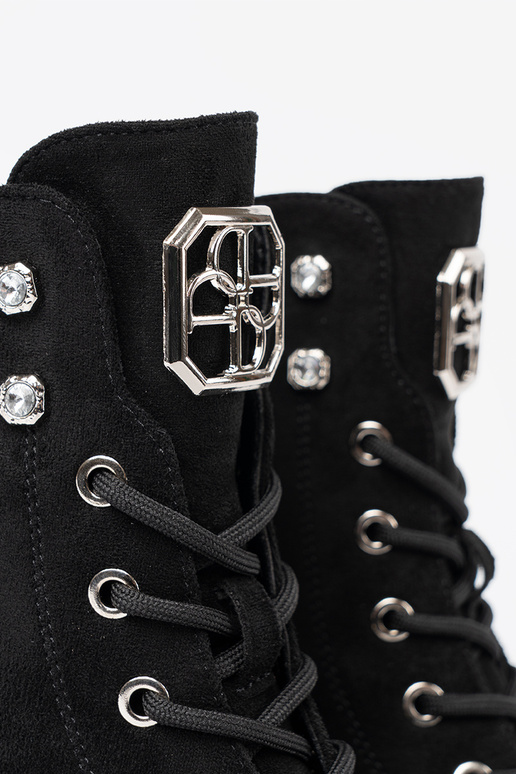 Eleganta stila Melnas krāsas zābaki z błyszczącymi kryształkami