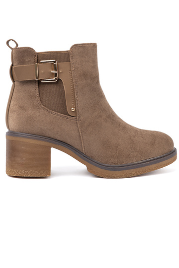 Stilīgs zābaki bēšs ar ērtu papēdi 2