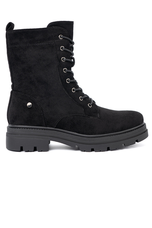 melnas krāsas mežģīņots zābaki na masyInnej podeszInie