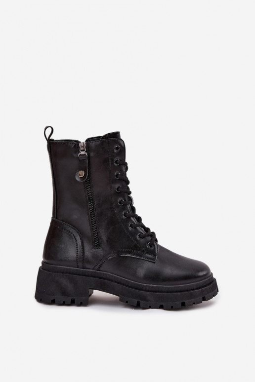 zābaki Sieviešu siltinātiPodInójnym Zamkiem melnas krāsas Perlina