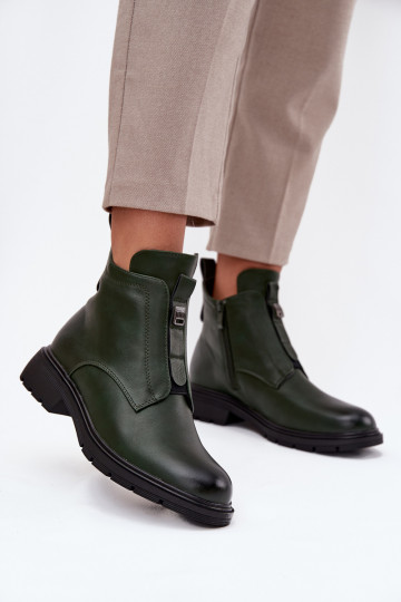 siltināti Sieviešu puszābaki Uz pili Ar greznu Detalem haki krāsas Roselle