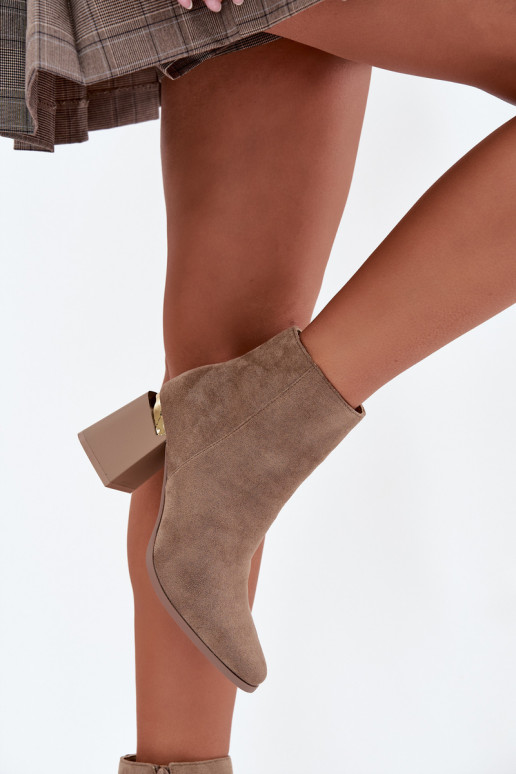 siltināti Sieviešu puszābakiEko zamšādau smilšu krāsas Brivelle