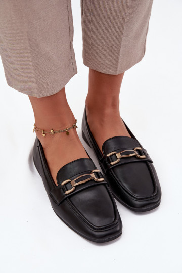 apavi Mokasīni Sieviešu ar ornamentiem melnas krāsas Priscelle