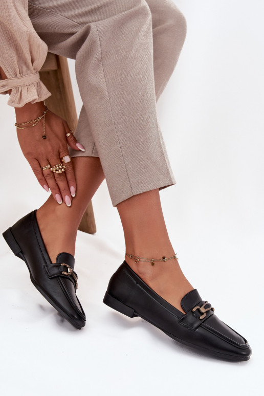 apavi Mokasīni Sieviešu ar ornamentiem melnas krāsas Priscelle