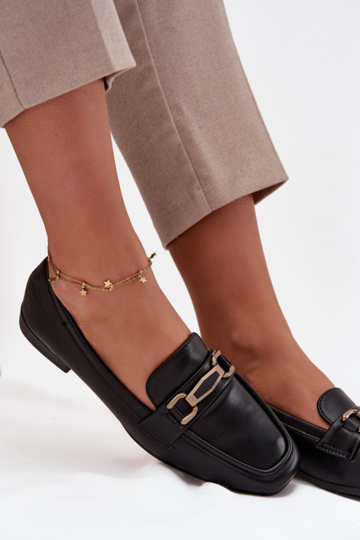 apavi Mokasīni Sieviešu ar ornamentiem melnas krāsas Priscelle