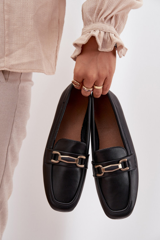 apavi Mokasīni Sieviešu ar ornamentiem melnas krāsas Priscelle