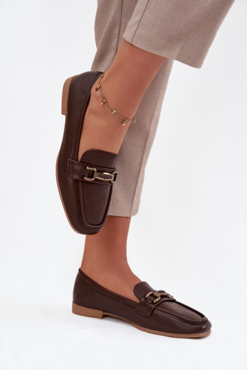 apavi Mokasīni Sieviešu ar ornamentiem brūnas krāsas Priscelle