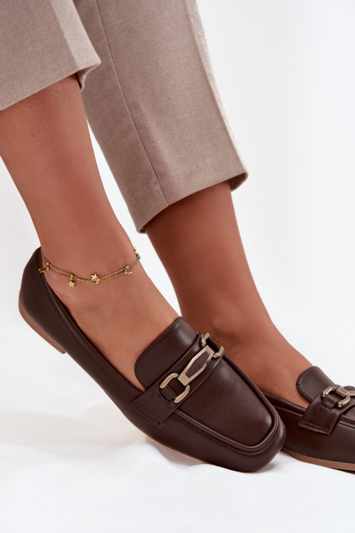 apavi Mokasīni Sieviešu ar ornamentiem brūnas krāsas Priscelle