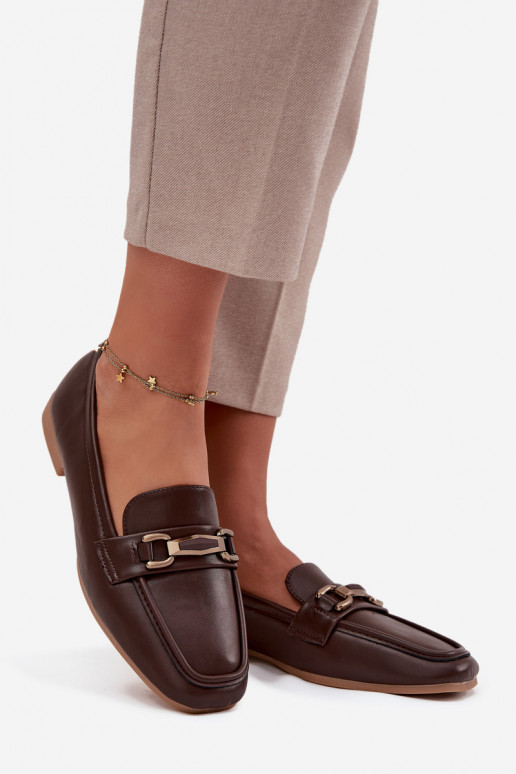 apavi Mokasīni Sieviešu ar ornamentiem brūnas krāsas Priscelle