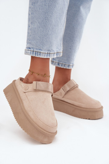 sniega apavi Sieviešu ar platformuar lipīgām aizdarēmem Ziloņkaula krāsas Jorielle 2