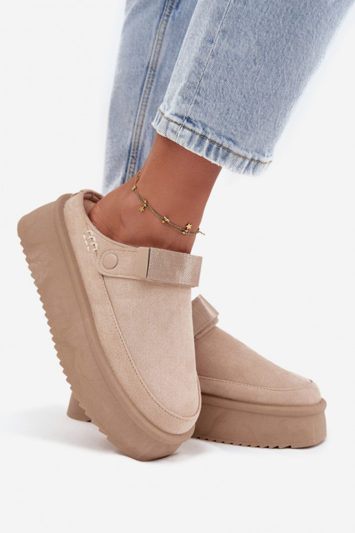 sniega apavi Sieviešu ar platformuar lipīgām aizdarēmem Ziloņkaula krāsas Jorielle