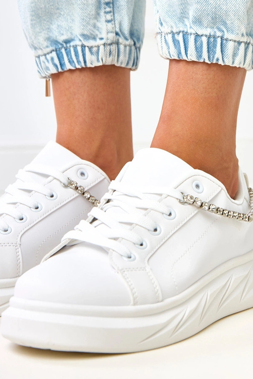 Baltie platformas sporta apavi ar... Baltie platformas sporta apavi ar...