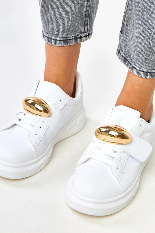 Baltie platformas sporta apavi ar... Baltie platformas sporta apavi ar...