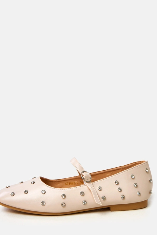 Smilšu krāsas balerīnas ar kristāliem... Smilšu krāsas balerīnas ar kristāliem...