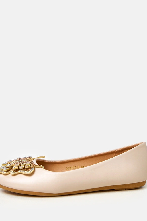 Smilšu krāsas balerīnas ar dekoratīvu... Smilšu krāsas balerīnas ar dekoratīvu...