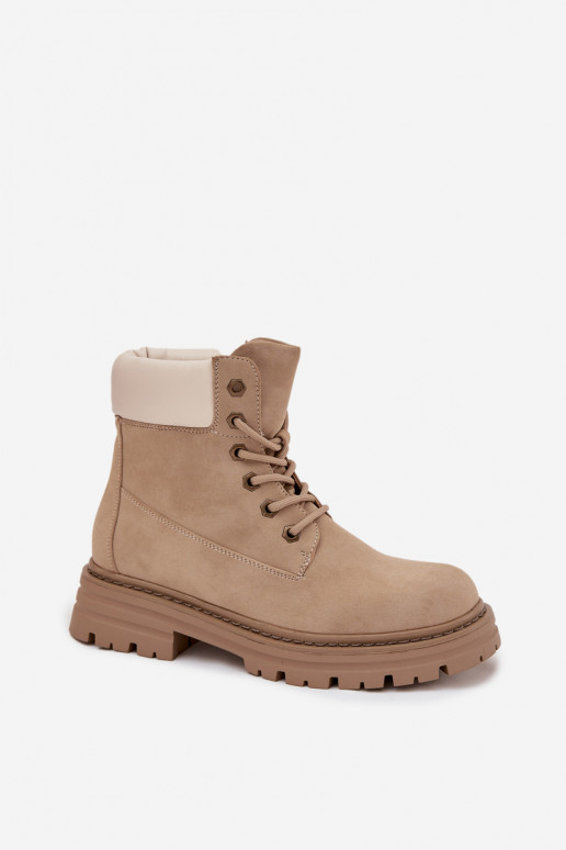 apavi Sieviešu šņorējami smilšu krāsas Norena