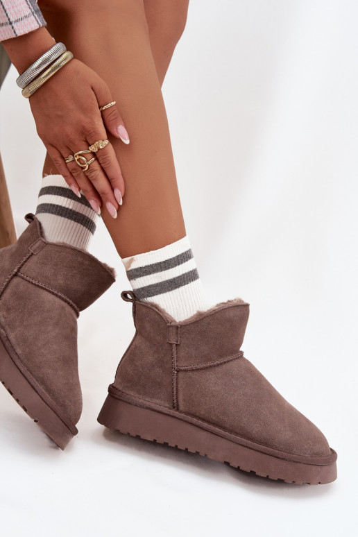 sniega apaviIeslēgtsturalnego zamšādasu siltināti ar kažokādu Vinceza 97961 brūnas krāsas sniega apaviIeslēgtsturalnego zamšādasu siltināti ar kažokādu Vinceza 97961 brūnas krāsas