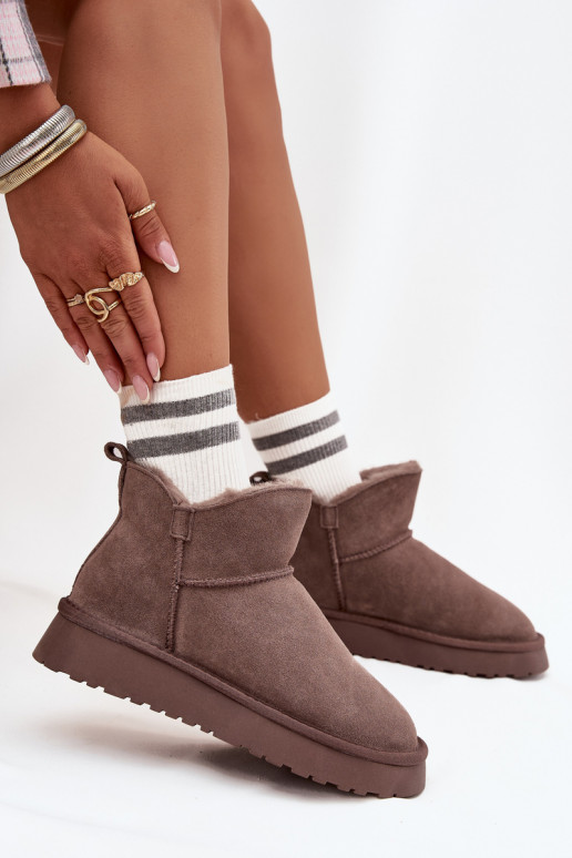 sniega apaviIeslēgtsturalnego zamšādasu siltināti ar kažokādu Vinceza 97961 brūnas krāsas sniega apaviIeslēgtsturalnego zamšādasu siltināti ar kažokādu Vinceza 97961 brūnas krāsas