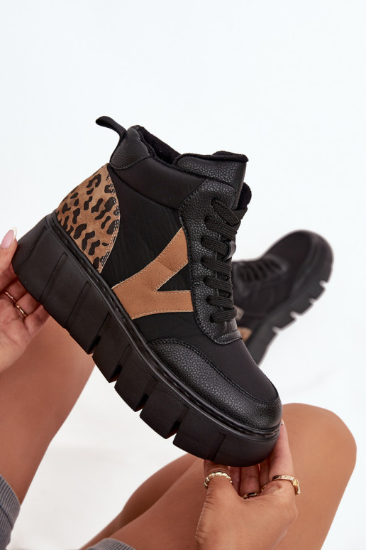 Āda Sieviešu puszābaki ar platformu siltināti Vinceza 66838 melnas krāsas Āda Sieviešu puszābaki ar platformu siltināti Vinceza 66838 melnas krāsas