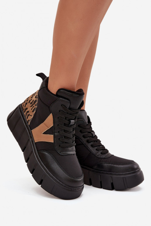 Āda Sieviešu puszābaki ar platformu siltināti Vinceza 66838 melnas krāsas Āda Sieviešu puszābaki ar platformu siltināti Vinceza 66838 melnas krāsas