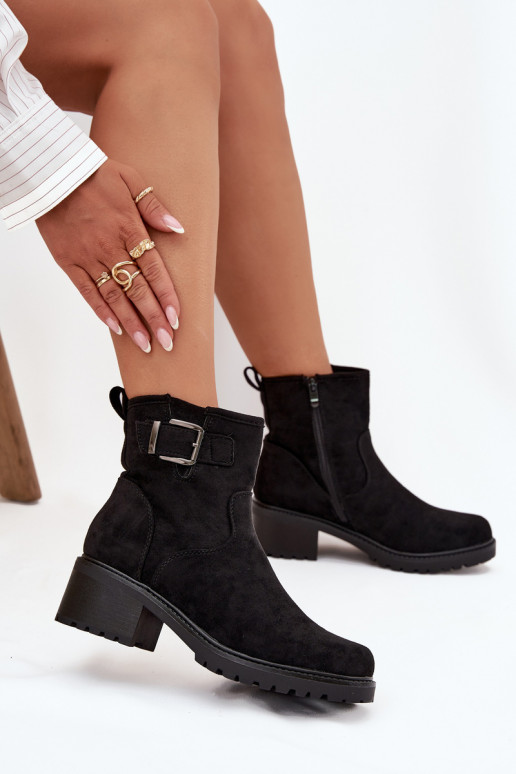 siltināti Sieviešu puszābaki Uz Zema Papēža Klocku ar sprādzēm melnas krāsas Helvina siltināti Sieviešu puszābaki Uz Zema Papēža Klocku ar sprādzēm melnas krāsas Helvina