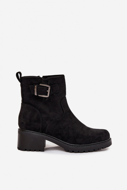 siltināti Sieviešu puszābaki Uz Zema Papēža Klocku ar sprādzēm melnas krāsas Helvina siltināti Sieviešu puszābaki Uz Zema Papēža Klocku ar sprādzēm melnas krāsas Helvina