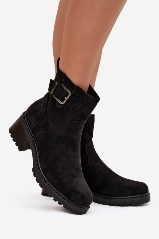 siltināti Sieviešu puszābaki Uz Zema Papēža Klocku ar sprādzēm melnas krāsas Helvina siltināti Sieviešu puszābaki Uz Zema Papēža Klocku ar sprādzēm melnas krāsas Helvina