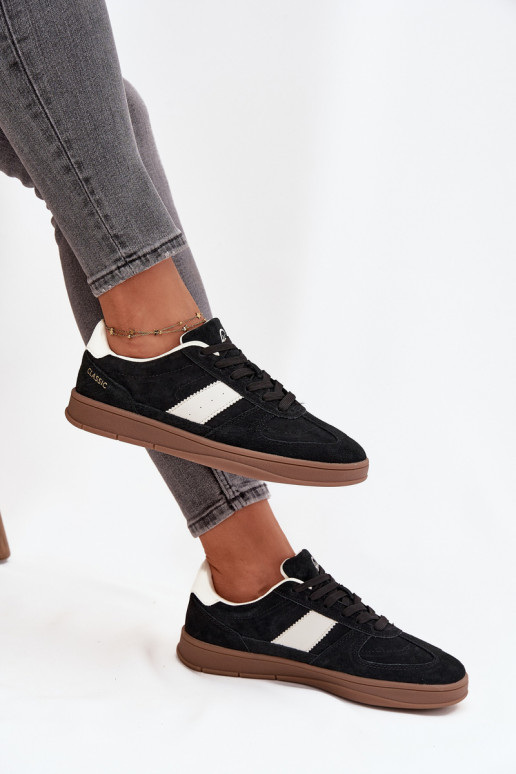 zamšādas Sneakers modeļa apavi Sieviešu Vinceza 14029 melnas krāsas zamšādas Sneakers modeļa apavi Sieviešu Vinceza 14029 melnas krāsas