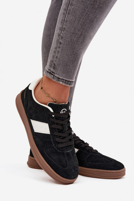 zamšādas Sneakers modeļa apavi Sieviešu Vinceza 14029 melnas krāsas zamšādas Sneakers modeļa apavi Sieviešu Vinceza 14029 melnas krāsas