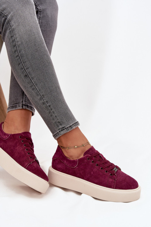 zamšādas Sneakers modeļa apavi Sieviešu ar platformu Vinceza 79578 bordo krāsas zamšādas Sneakers modeļa apavi Sieviešu ar platformu Vinceza 79578 bordo krāsas