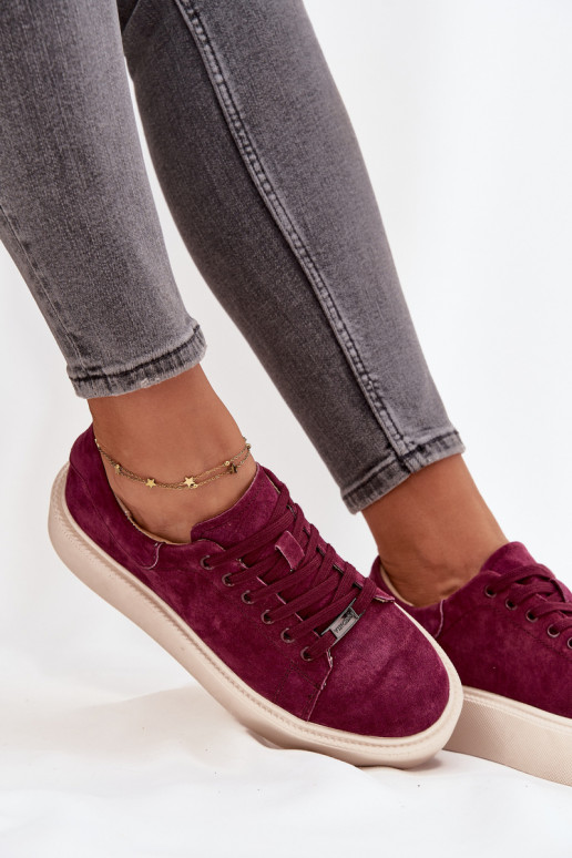 zamšādas Sneakers modeļa apavi Sieviešu ar platformu Vinceza 79578 bordo krāsas zamšādas Sneakers modeļa apavi Sieviešu ar platformu Vinceza 79578 bordo krāsas
