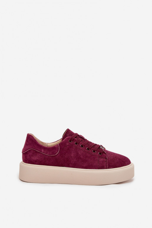 zamšādas Sneakers modeļa apavi Sieviešu ar platformu Vinceza 79578 bordo krāsas zamšādas Sneakers modeļa apavi Sieviešu ar platformu Vinceza 79578 bordo krāsas