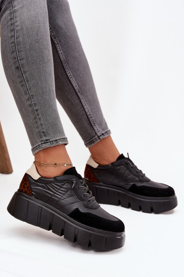sporta apavi Sneakers modeļa apavi Sieviešu ar platformu Vinceza 58565 melnas krāsas