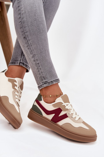 Sneakers modeļa apavi Sieviešu zemais Eko Āda smilšu krāsas Givelle