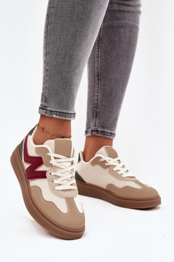Sneakers modeļa apavi Sieviešu zemais Eko Āda smilšu krāsas Givelle 2