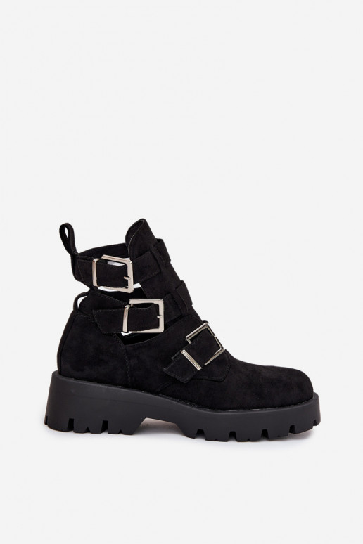 Sieviešu puszābaki Ar svītrām I Sudraba krāsasmi ar sprādzēmmi melnas krāsas Helisse Sieviešu puszābaki Ar svītrām I Sudraba krāsasmi ar sprādzēmmi melnas krāsas Helisse