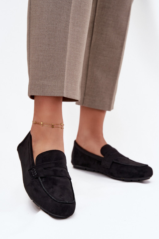 Mokasīni Mokasīni Sieviešu dzīvoklis melnas krāsas Roseline