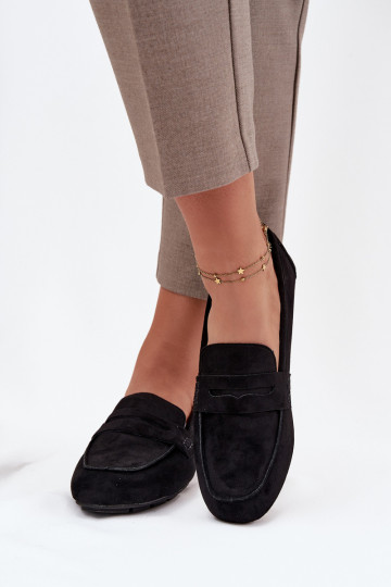 Mokasīni Mokasīni Sieviešu dzīvoklis melnas krāsas Roseline 2