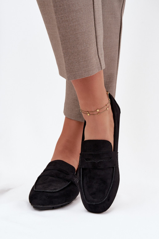 Mokasīni Mokasīni Sieviešu dzīvoklis melnas krāsas Roseline
